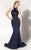 MNM Couture - N0058 High Neck Sequined Evening Gown in Blue