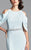 Daymor Couture 350 Cutaway Draped Shoulder Long Sheath Gown in Soft Crystal Blue
