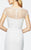 Daymor Couture - 355 Ruffled Illusion Bateau Neck Column Dress in White