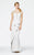 Daymor Couture - 355 Ruffled Illusion Bateau Neck Column Dress in White