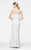 Daymor Couture - 355 Ruffled Illusion Bateau Neck Column Dress in White