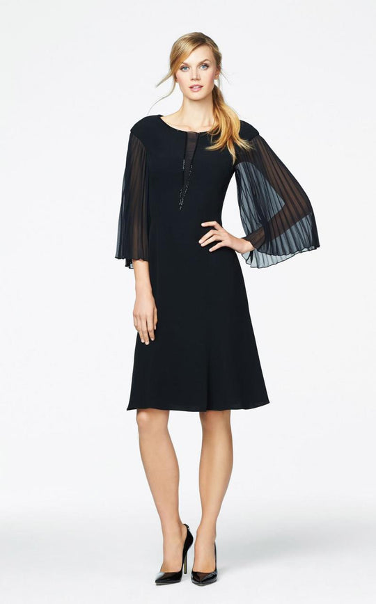 Daymor Couture - Scoop Neck A-Line Dress 360 in Black