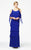 Daymor Couture - Scoop Neck Sheath Dress 371 in Blue
