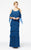 Daymor Couture - Scoop Neck Sheath Dress 371 in Blue
