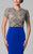 Lara Dresses - Embellished Illusion Jewel Neck Sheath Dress 32943 in Blue