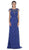 May Queen - RQ7182 Rhinestone Lace Floral Evening Gown in Blue  