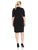Adrianna Papell - 15247021 Short Sleeved V-neck Sheath Dress in Black