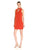 London Times - T2960M High Neck Cutout Shift Dress in Orange