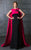 MNM Couture - Bateau Neck Trumpet Dress with Cape N0071 in Black and Pink