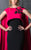 MNM Couture - Bateau Neck Trumpet Dress with Cape N0071 in Black and Pink