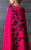 MNM Couture - Bateau Neck Trumpet Dress with Cape N0071 in Black and Pink