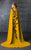 MNM Couture - Bateau Neck Trumpet Dress with Cape N0071 in Black and Yellow