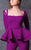 MNM Couture - Long Sleeve Peplum Jumpsuit N0080 in Purple