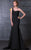 MNM Couture - Asymmetrical Ruffled Trumpet Gown N0105 in Black and Yellow
