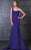 MNM Couture - Asymmetrical Ruffled Trumpet Gown N0105 in Blue and Orange