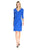Alex Evenings - 134168 Lapel Collar Neoprene Cocktail Dress in Blue