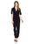 Laundry - 97R24307 Front Zip V-neck Jumpsuit In Black