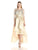 Adrianna Papell - 81916970 Quarter Sleeve Ribbon Ornate High Low Gown in Neutral