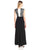 Alex Evenings - 160101 Sleeveless Illusion Lace Border Long Gown in Black and White