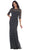 May Queen - Lace Adorned Quarter Sleeve Mermaid Evening Dress
