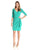Adrianna Papell - 12252910 Ruched V-neck Jersey Sheath Dress in Green