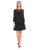 Donna Morgan - D4644M Embroidered Jewel Neck A-line Dress in Black and Blue