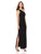 Laundry - 97R15401 Beaded Side Asymmetrical High Slit Gown In Black