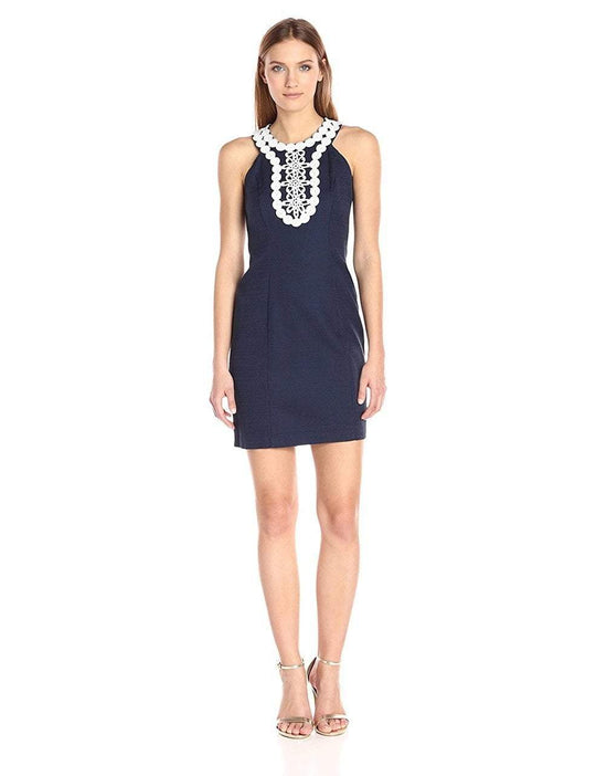 Taylor - Embellished Halter Neck Dress 8814M in Blue