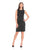 Donna Morgan - D1309M Leather Paneled Sheath Dress in Black