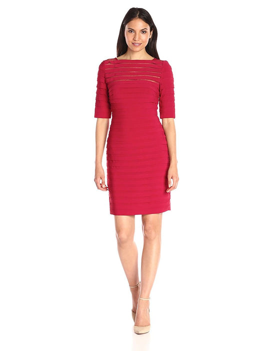 Adrianna Papell - Pleated Cocktail Dress 15211000 in Red