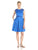 Adrianna Papell - 12242260 Lace Jewel Neck A-line Dress in Blue