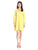 Taylor - Bell Sleeves V-Neck Short Crepe Dress 7038M in Yellow
