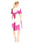Donna Morgan - D4295M High Low Charmeuse Geo Print Dress in Pink and Multi-Color