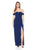 Aidan Mattox - MN1E201813 Off-Shoulder Solid Crepe Column Dress In Blue
