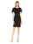 Adrianna Papell - AP1D100542 Sheer Ruffle Cape Little Black Dress in Black