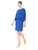 Taylor - 9859M Quarter Sleeve Ruffle-Trimmed Popover Dress In Blue