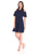 Donna Morgan - D4046M Bateau Neck Flared Cocktail Dress in Blue