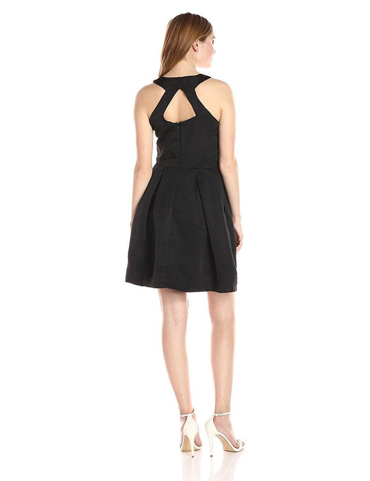 Taylor - Floral Embellished A-line Dress 8769M in Black and White