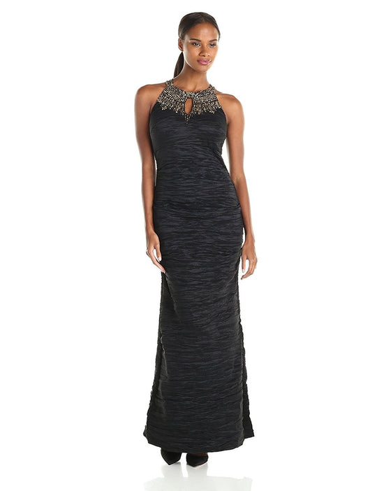 Alex Evenings - Halter Long Gown 166497 in Black