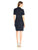 T Tahari - F50M6607 V-neck Solid Denim Sheath Dress In Blue