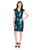Adrianna Papell - Printed V-Neck Sheath Dress 16PD11730 in Green and Multi-Color