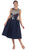 May Queen - RQ7473 Embroidered Magic Floral Cocktail Dress In Blue