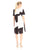 Donna Morgan - D4295M High Low Charmeuse Geo Print Dress in Black and Multi-Color