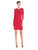 Adrianna Papell - 14248010 Quarter Length Sleeves Neck Sheath Dress in Red