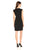 Anne Klein  - 10628902 Cap Sleeves Lace Inset Cocktail Dress in Black
