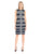 Taylor - Jewel Neck Sheath Dress 8687M in Blue and White