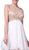 Cinderella Divine - Embroidered Sheer Cap Sleeves Cocktail Dress in White and Cream