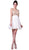 Cinderella Divine - Embroidered Sheer Cap Sleeves Cocktail Dress in White and Cream
