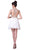Cinderella Divine - Embroidered Sheer Cap Sleeves Cocktail Dress in White and Cream