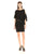 Adrianna Papell - AP1D100418 Sequin Trim Capelet Banded Sheath Dress in Black